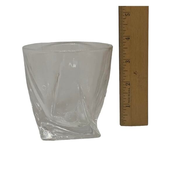 Four Modern Venero London Crystal Twisted Rocks Tumblers Glasses in Storage Box - Picture 6 of 9